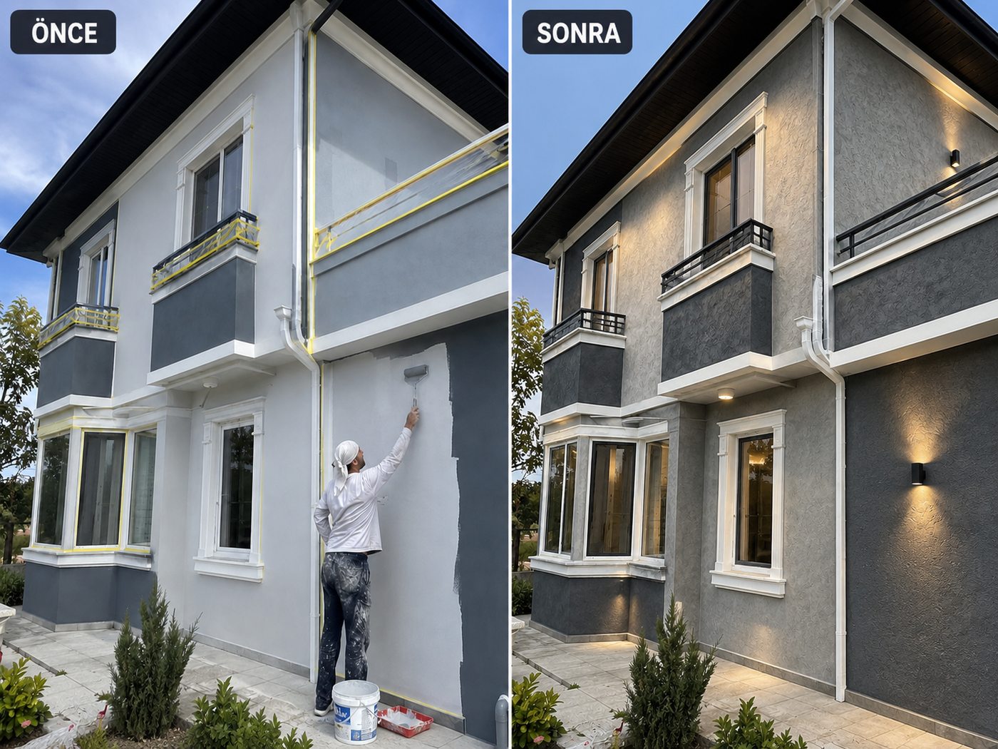 Karşıyaka dış cephe boya öncesi ve sonrası